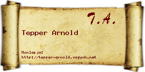 Tepper Arnold névjegykártya